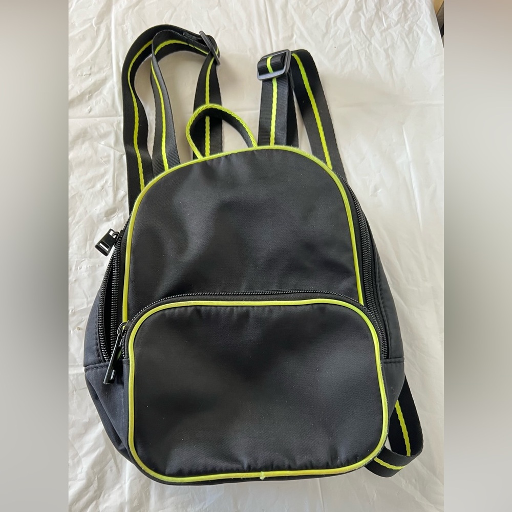 Men's Black Backpack with Neon Accents